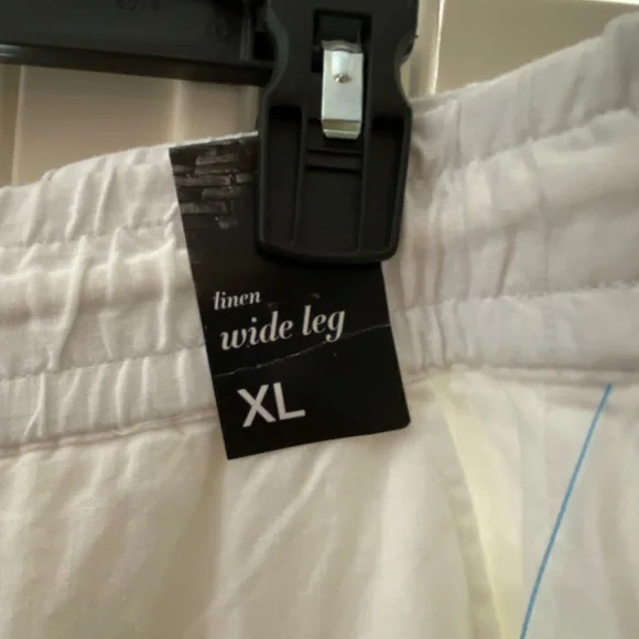 New York & Company Soho Womens Pants Size XL White Linen Blend Pull On NWT - Picture 3 of 3